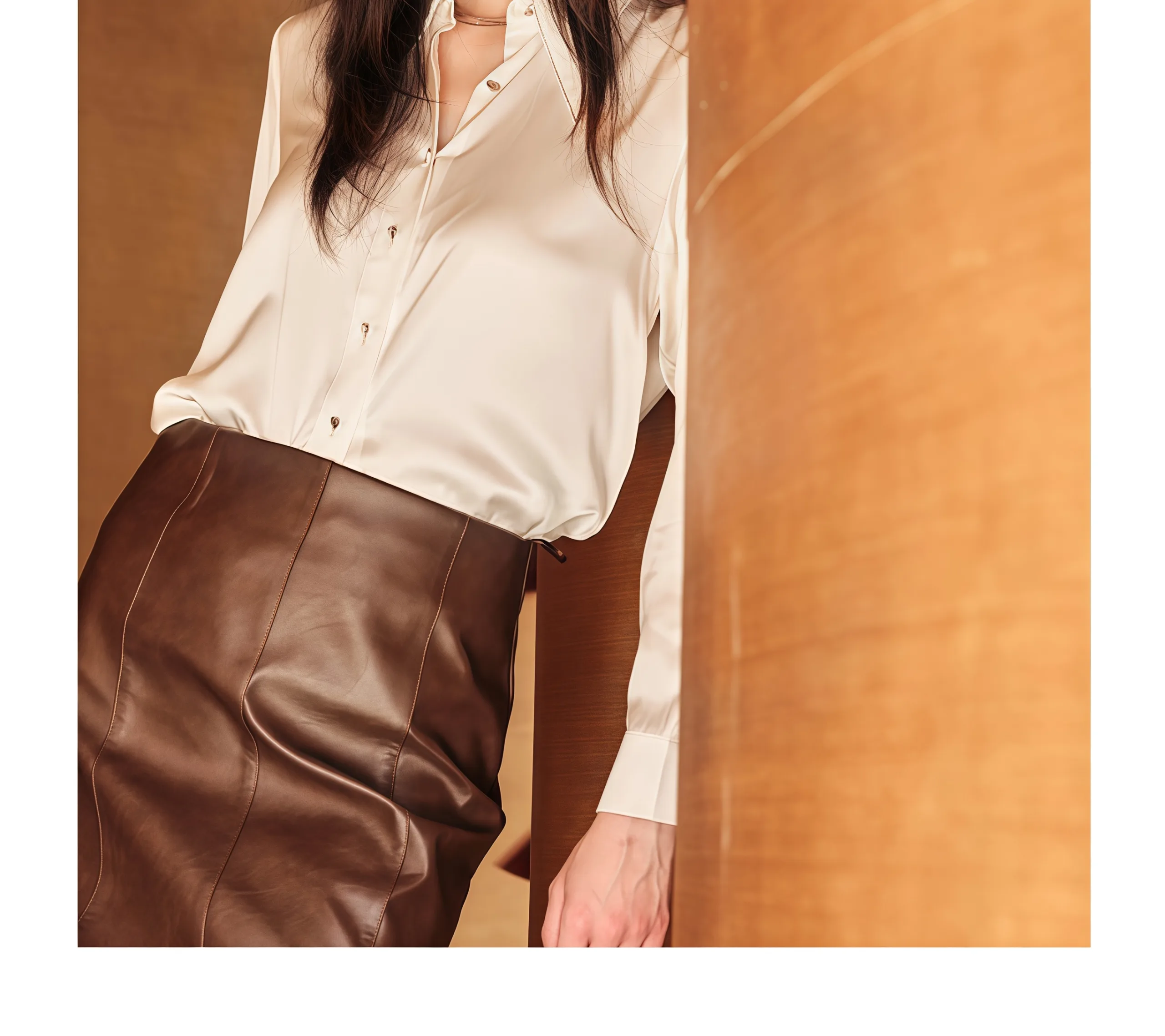 new collection white silk shirt for women heavyweight mulberry silk top satin luxury long sleeve blouse