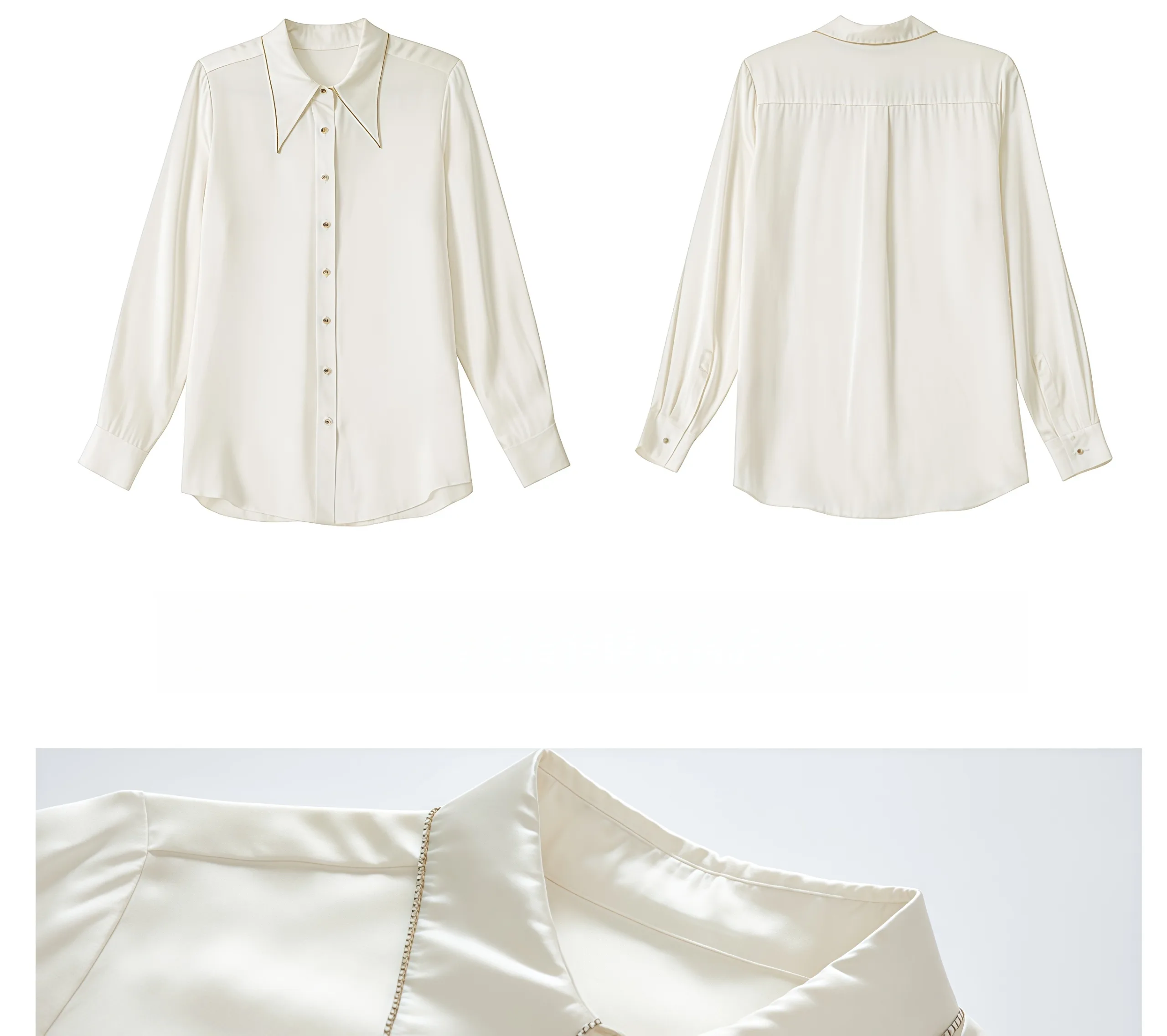 new collection white silk shirt for women heavyweight mulberry silk top satin luxury long sleeve blouse