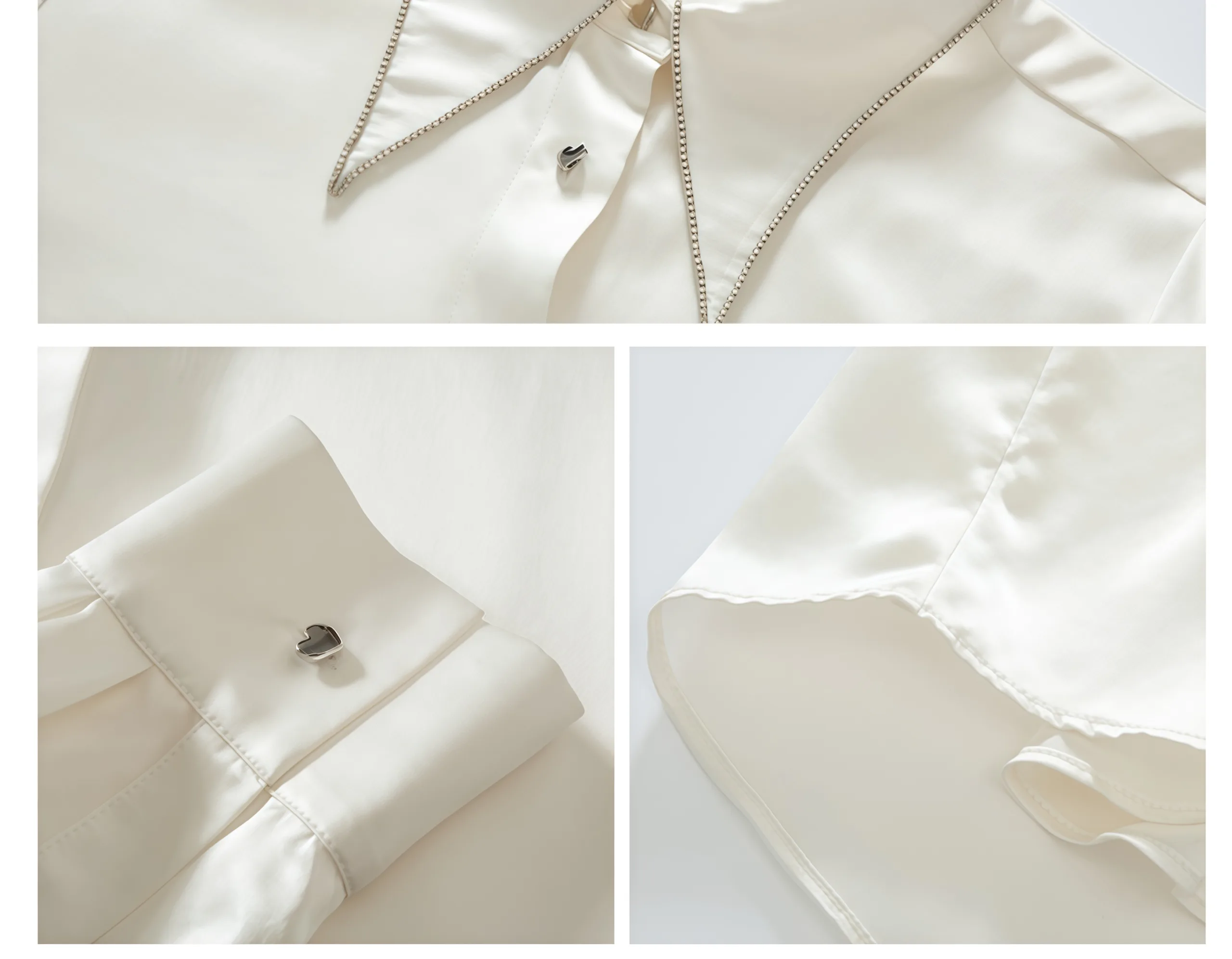 new collection white silk shirt for women heavyweight mulberry silk top satin luxury long sleeve blouse