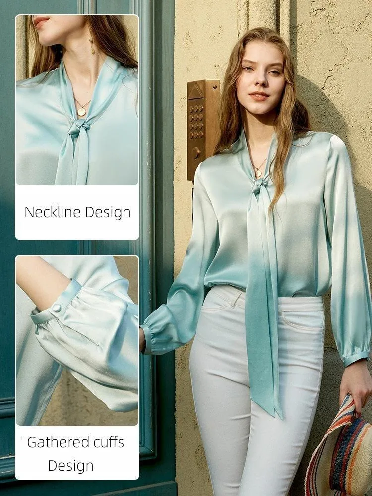 new arrival fresh silk shirt for inner layer long sleeve french chic top