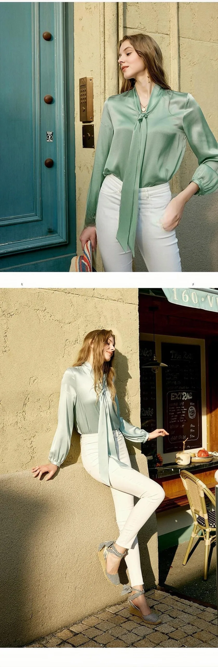 new arrival fresh silk shirt for inner layer long sleeve french chic top